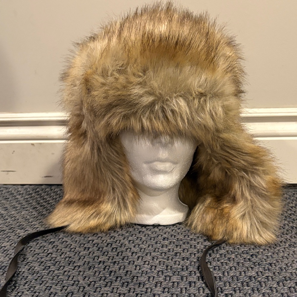 Faux Fur Trapper Hat - Brown